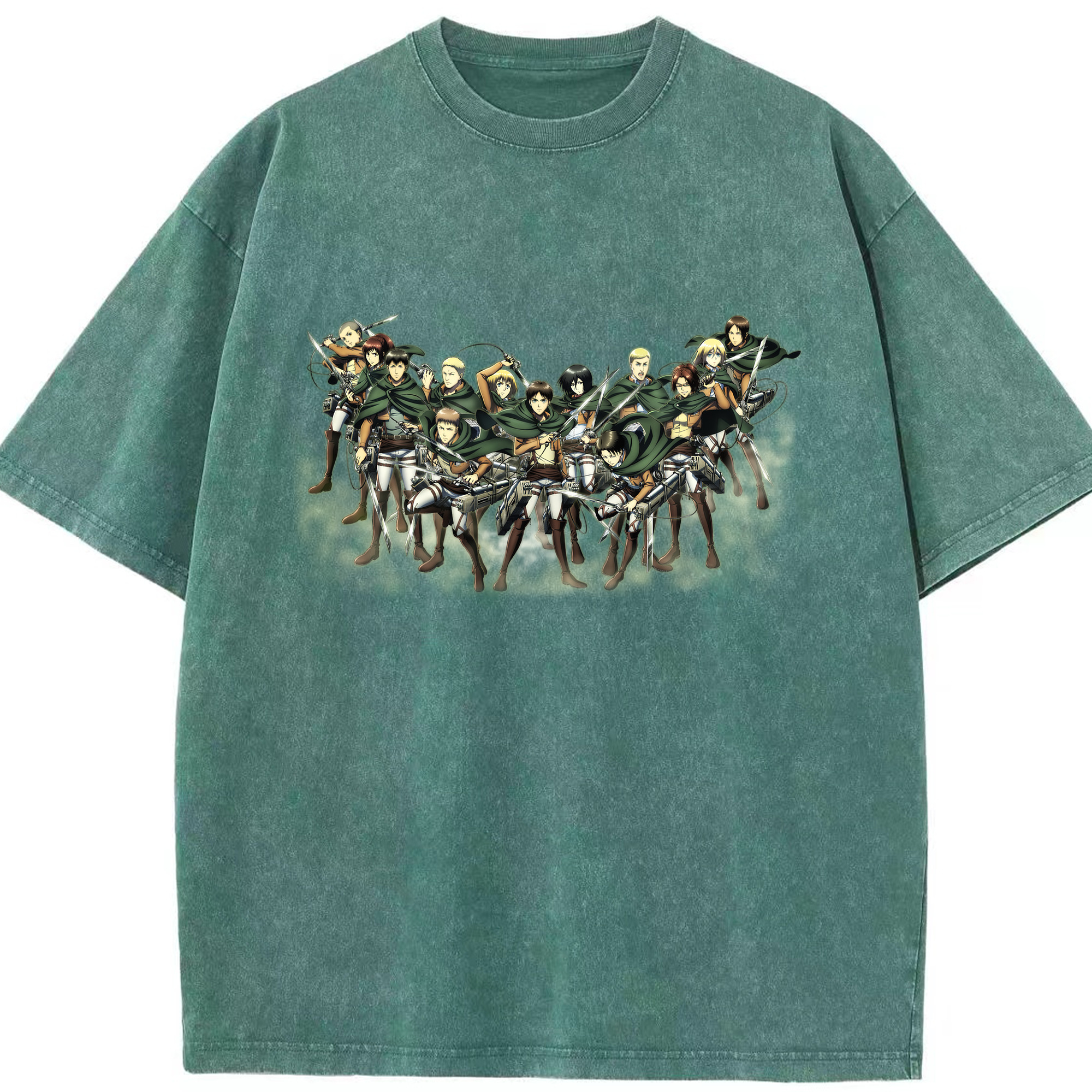 （画像用） 進撃の巨人 Attack on Titan 綿100% ヴィンテージ風 半袖Tシャツ（フロントプリント）